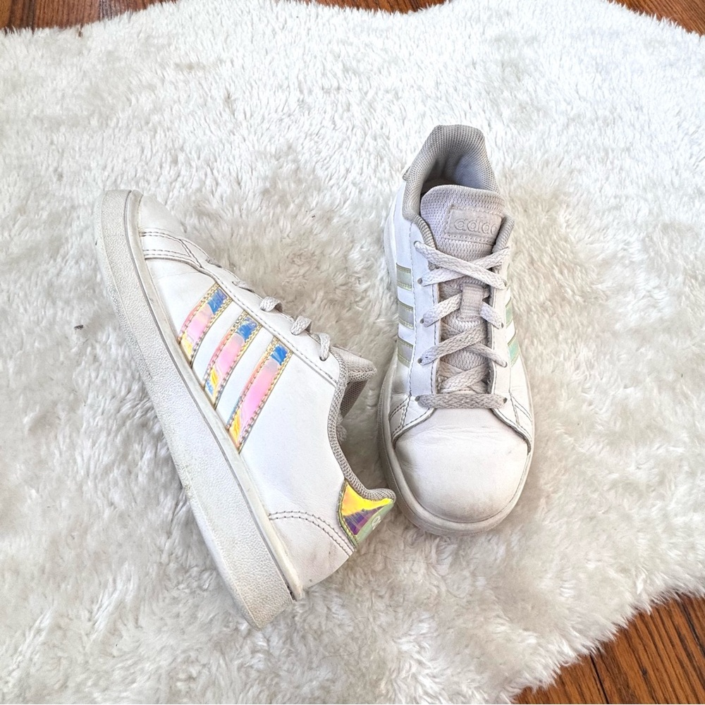 Adidas Grand Court 2.0 Cloud White Iridescent Shoes Sz 13K